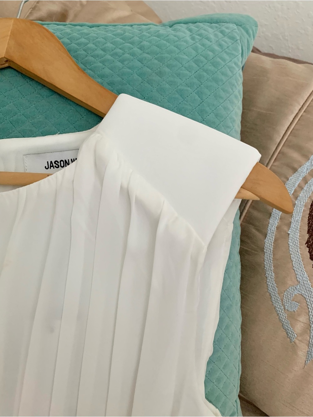 NWT Jason Wu White Pleated Sleeveless Crop Top - Picture 3 of 12